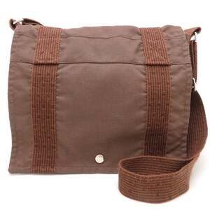 HERMES Hermes Bassas PM Herline Shoulder Bag Canvas Brown Men's 353166